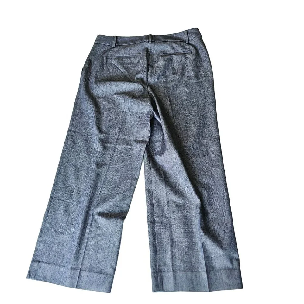 St. John Sport Women's Cropped Denim Side Zip Jean's Pants Black Denim size 12 - Picture 2 of 14